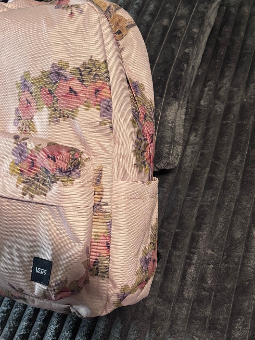 Vans old Skool Floral & Kitten Print Pink Backpack - Picture 7 of 9